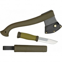 Набор Morakniv Outdoor Kit MG, нож Morakniv 2000 сталь Sandvik 12C27, цвет зеленый + топор купить в Нижнем Новгороде