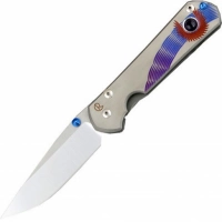 Нож складной Chris Reeve Large Sebenza 21 Unique Graphics Ametyst Cabochon, сталь CPM-S35VN, рукоять титан купить в Нижнем Новгороде