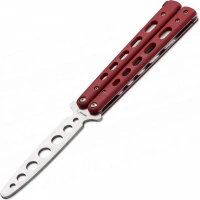 Тренировочный нож-бабочка (балисонг) Balisong Trainer, Boker Plus 01BO712, клинок из нержавеющей стали Zero-ground Plain (без заточки), рукоять стеклотекстолит G10, красный купить в Нижнем Новгороде