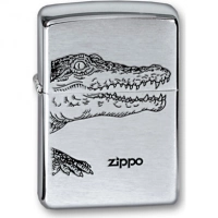 Зажигалка ZIPPO Alligator, с покрытием Brushed Chrome, латунь/сталь, серебристая, матовая, 36x12x56 купить в Нижнем Новгороде