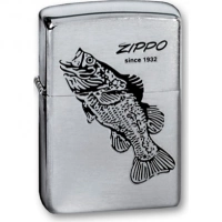 Зажигалка ZIPPO Black Bass Brushed Chrome, латунь с никеле-хром. покрыт., серебр., матов., 36х56х12мм купить в Нижнем Новгороде