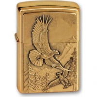 Зажигалка ZIPPO Eagles, латунь с покрытием Brushed Brass, золотистый, матовая, 36х12×56 мм купить в Нижнем Новгороде