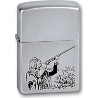 Зажигалка ZIPPO Hunter, с покрытием Satin Chrome™, латунь/сталь, серебристая, матовая, 36x12x56 мм купить в Нижнем Новгороде