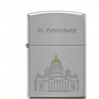 Зажигалка ZIPPO Исакиевский собор, с покрытием Brushed Chrome купить в Нижнем Новгороде