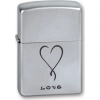 Зажигалка ZIPPO Love Satin Chrome, латунь с никеле-хромовым покрыт., серебр., матовая, 36х56х12 мм купить в Нижнем Новгороде