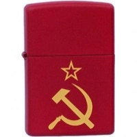 Зажигалка ZIPPO Серп и Молот Red Matte, латунь с порошковым покрытием, красная, матовая, 36х56х12 мм купить в Нижнем Новгороде