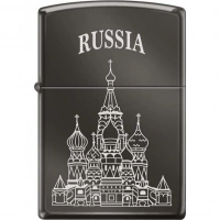 Зажигалка ZIPPO Собор Василия Блаженного, с покрытием Black Ice®, латунь/сталь , чёрная, 36x12x56 мм купить в Нижнем Новгороде