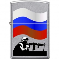 Зажигалка ZIPPO Защитник Отечества, латунь/сталь с покрытием Street Chrome™, серебристая, 36x12x56мм купить в Нижнем Новгороде